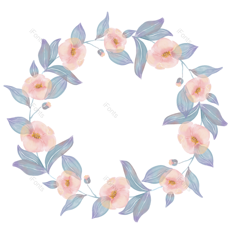 边框图片,花环元素,水彩PNG,春季免抠素材